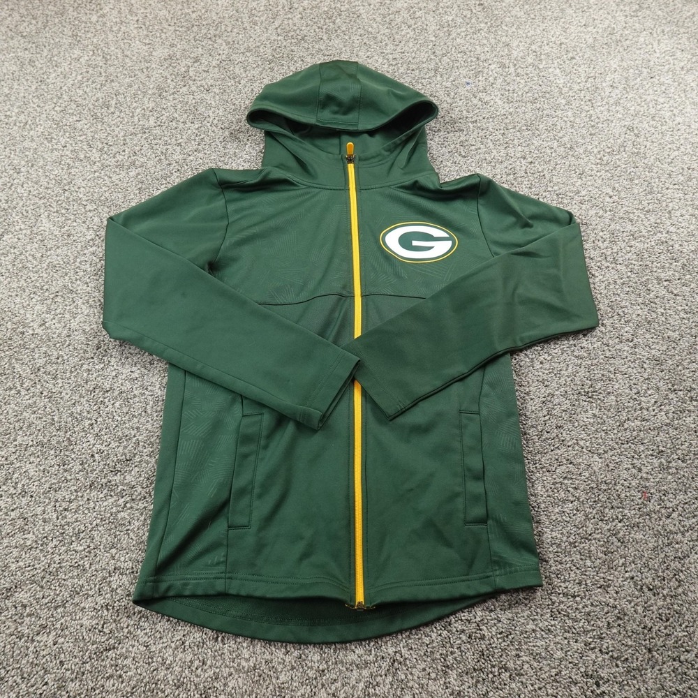 Fanatics Green and Yellow Full-Zip Hooded Performance Jacket